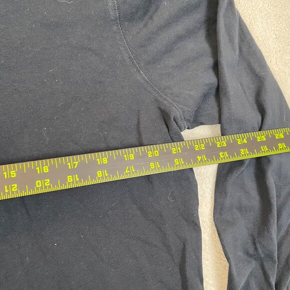 Lands End Men's Shirt Large 42-44 Black Long-Sleeve Super-T Mock Turtleneck Cott - Picture 4 of 10